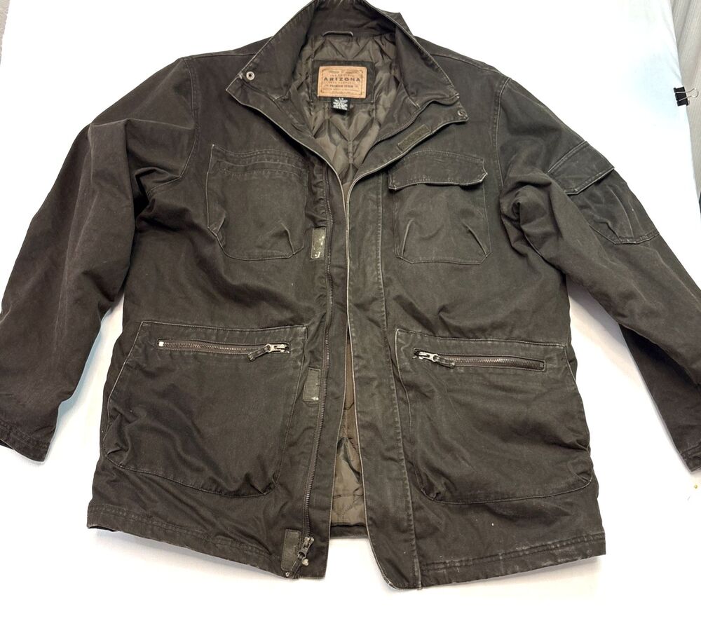 Arizona Brown Canvas Military & Field Utility Jacket quilt Lining Men’s Large